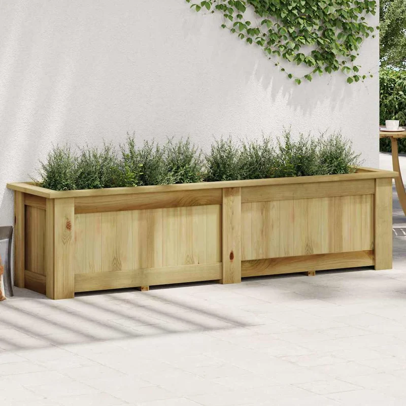 Arriate De Madera De Pino Impregnada 196x50x50 Cm