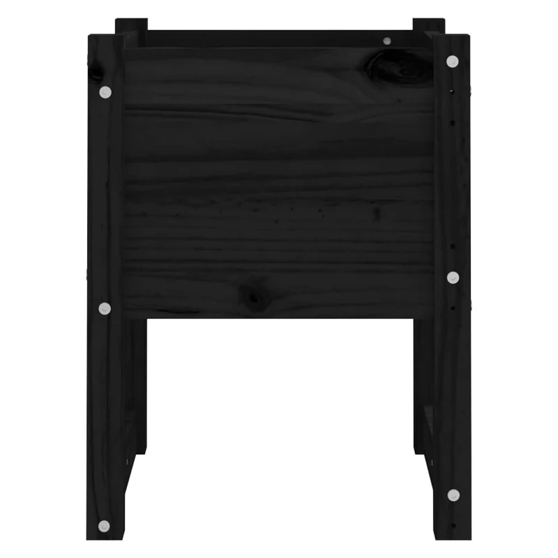 Jardinera 2 Unidades Madera Maciza De Pino Negro 40x40x52,5 Cm