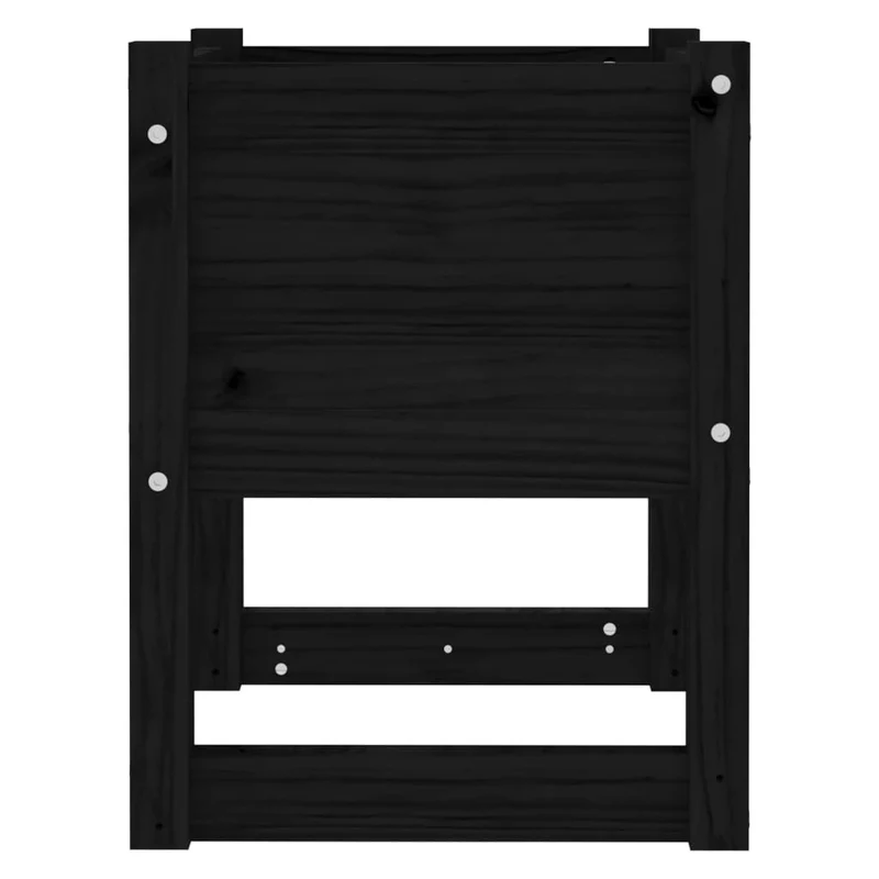Jardinera 2 Unidades Madera Maciza De Pino Negro 40x40x52,5 Cm