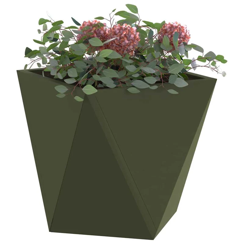 Jardinera Verde Oliva 30 X 30 X 30 Cm Acero