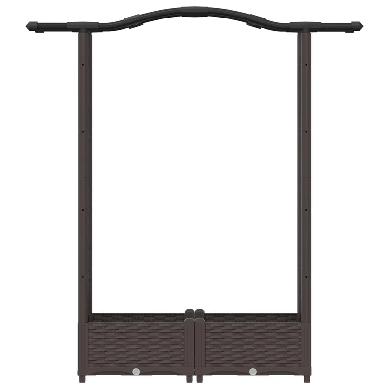 Cama Elevada Con Trellis Y Techo Marrón 124 X 40 X 123 Cm Pp