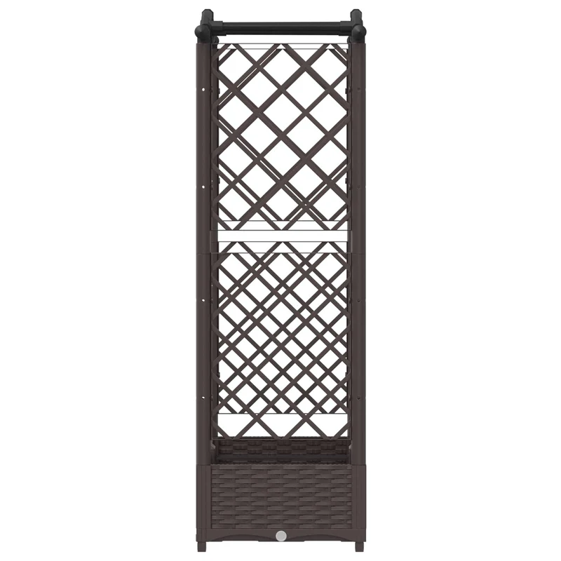 Cama Elevada Con Trellis Y Techo Marrón 124 X 40 X 123 Cm Pp