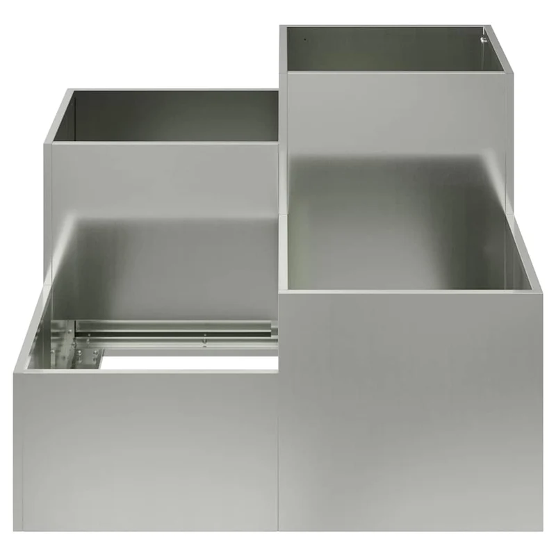 Maceta Para Jardín Plateado 100 X 100 X 60 Cm Acero Galvanizado