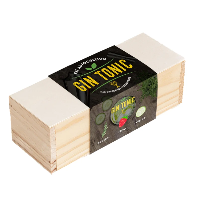 Kit Autocultivo Gin Tonic Romero, Fresa y Pepino | Regalo Original para Amantes de Cócteles - Resetea