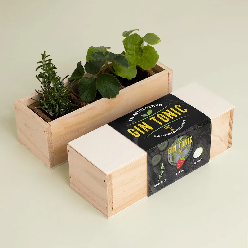 Kit Autocultivo Gin Tonic Romero, Fresa y Pepino | Regalo Original para Amantes de Cócteles - Resetea