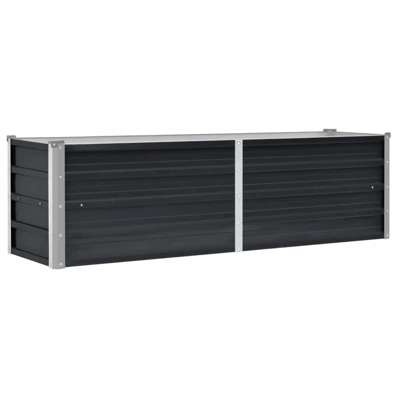 Arriate De Acero Galvanizado Gris Antracita 160x40x45 Cm