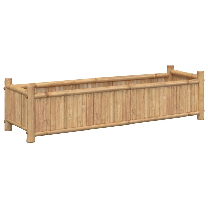 Jardinera De Bambú 100x30x25 Cm