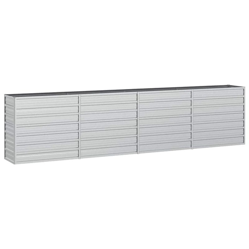 Arriate De Acero Galvanizado Plateado 320x40x77 Cm