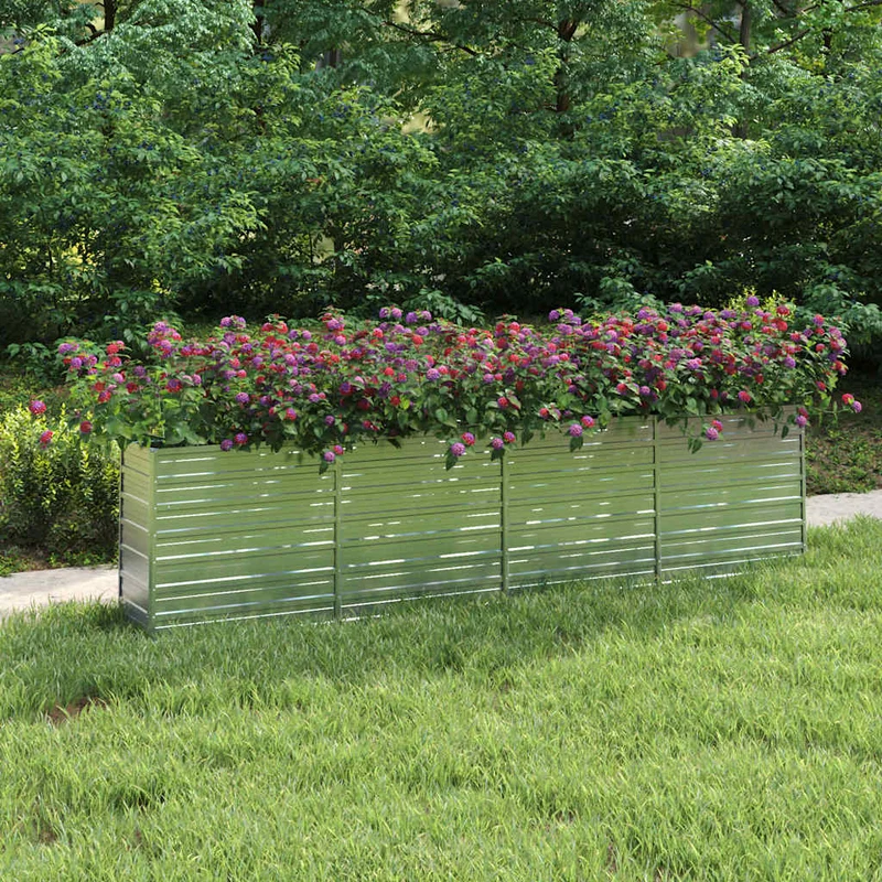 Arriate De Acero Galvanizado Plateado 320x40x77 Cm