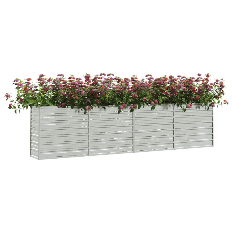 Arriate De Acero Galvanizado Plateado 320x40x77 Cm