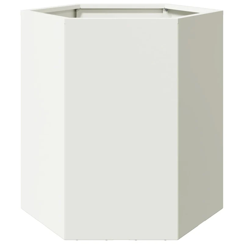 Jardinera Hexagonal Acero Blanco 46x40x45 Cm