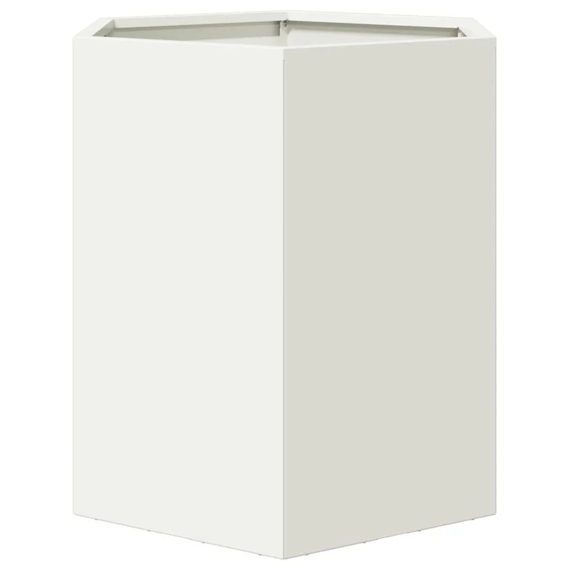 Jardinera Hexagonal Acero Blanco 46x40x45 Cm