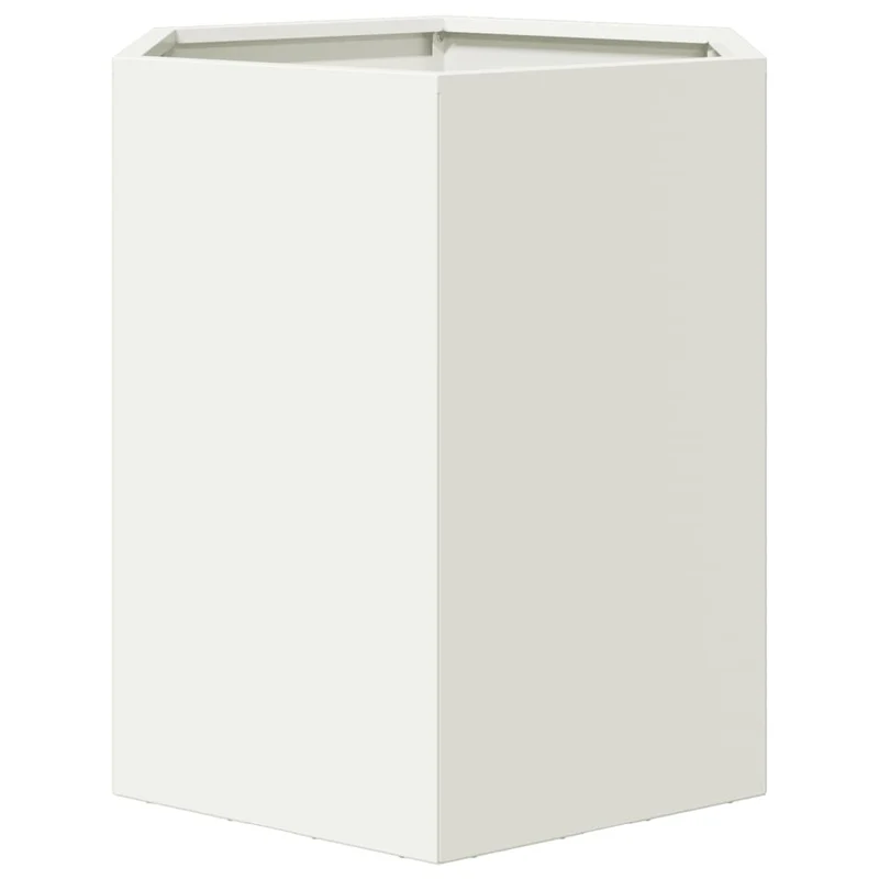 Jardinera Hexagonal Acero Blanco 46x40x45 Cm
