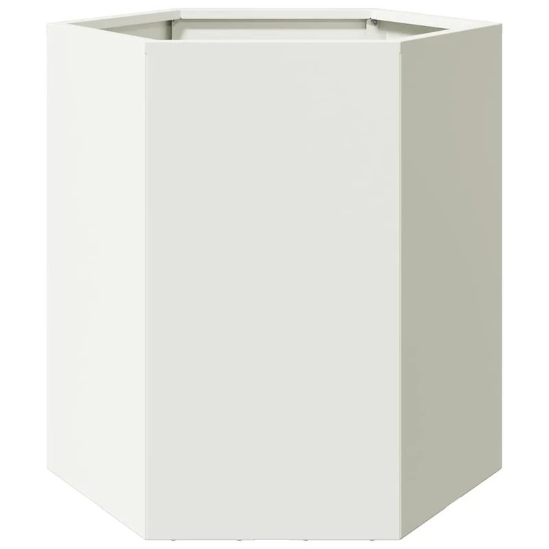 Jardinera Hexagonal Acero Blanco 46x40x45 Cm