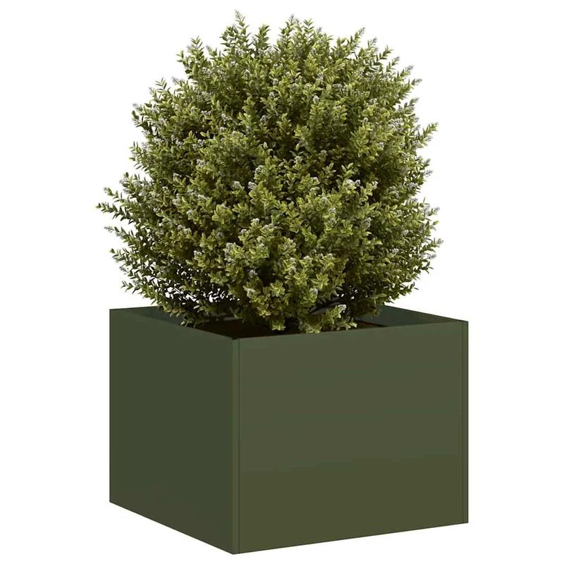Jardinera Acero Verde Oliva 40x40x30 Cm
