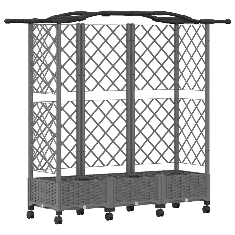 Cama Elevada Con Trellis Y Techo Gris Claro 163 X 40 X 129 Cm