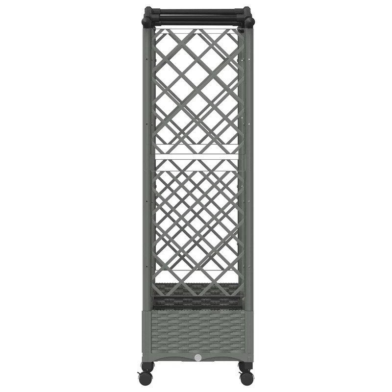 Cama Elevada Con Trellis Y Techo Gris Claro 163 X 40 X 129 Cm