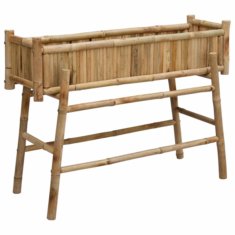 Jardín Macetero Con Soporte Natural 100 X 38 X 74 Cm Bambú