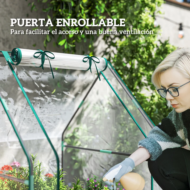 Outsunny Invernadero Pequeño Con Base De Tela Pe Impermeable Transparente