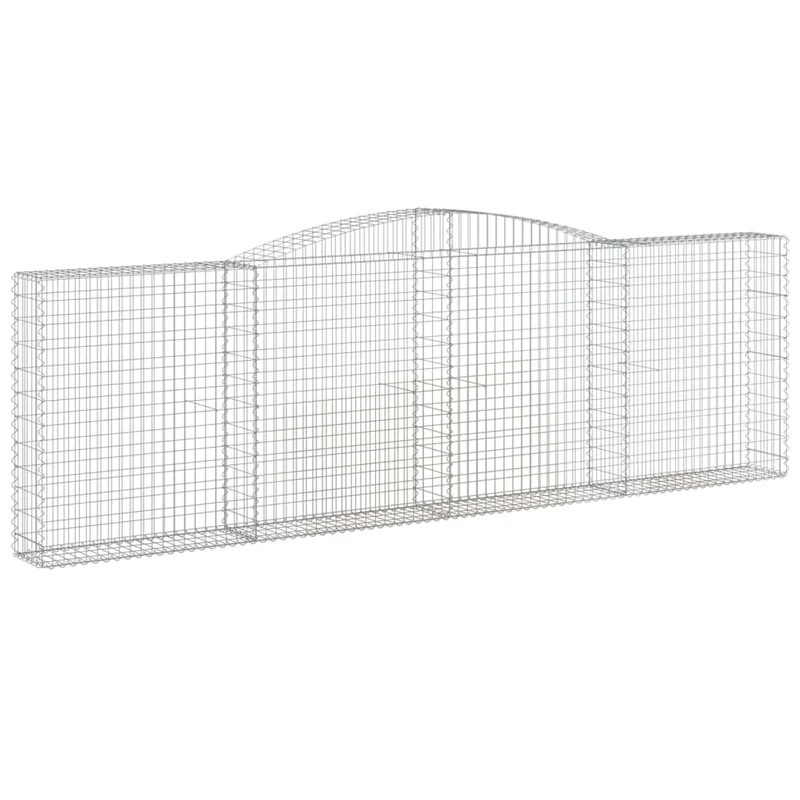 Cestas De Gaviones 6 Uds Forma De Arco Hierro 400x30x120/140 Cm