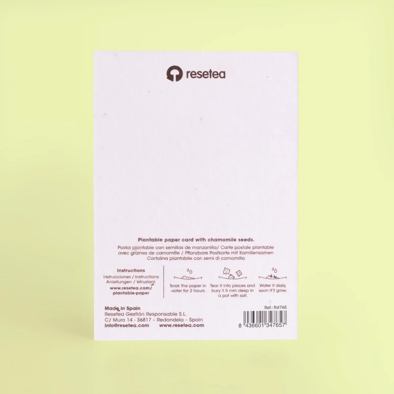 Postal Plantable Merry X-mas Elf Con Semillas De Manzanilla – Papel De Algodón Reciclado - Resetea