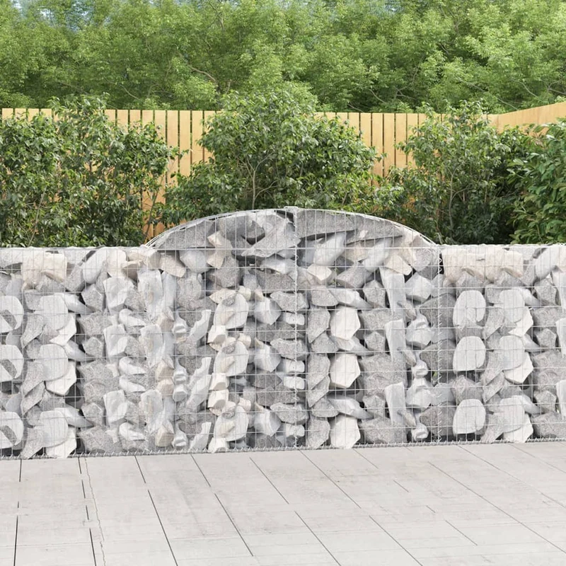 Cestas De Gaviones 10 Uds Forma Arco Hierro 300x30x100/120 Cm