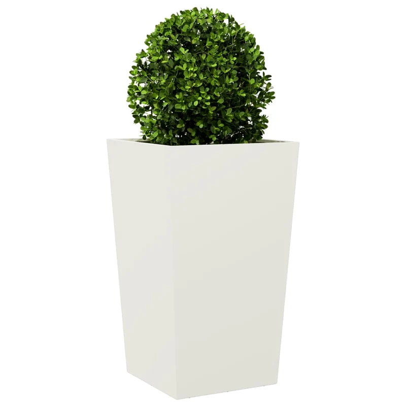 Jardineras 2 Uds Acero Blanca 45x45x75 Cm