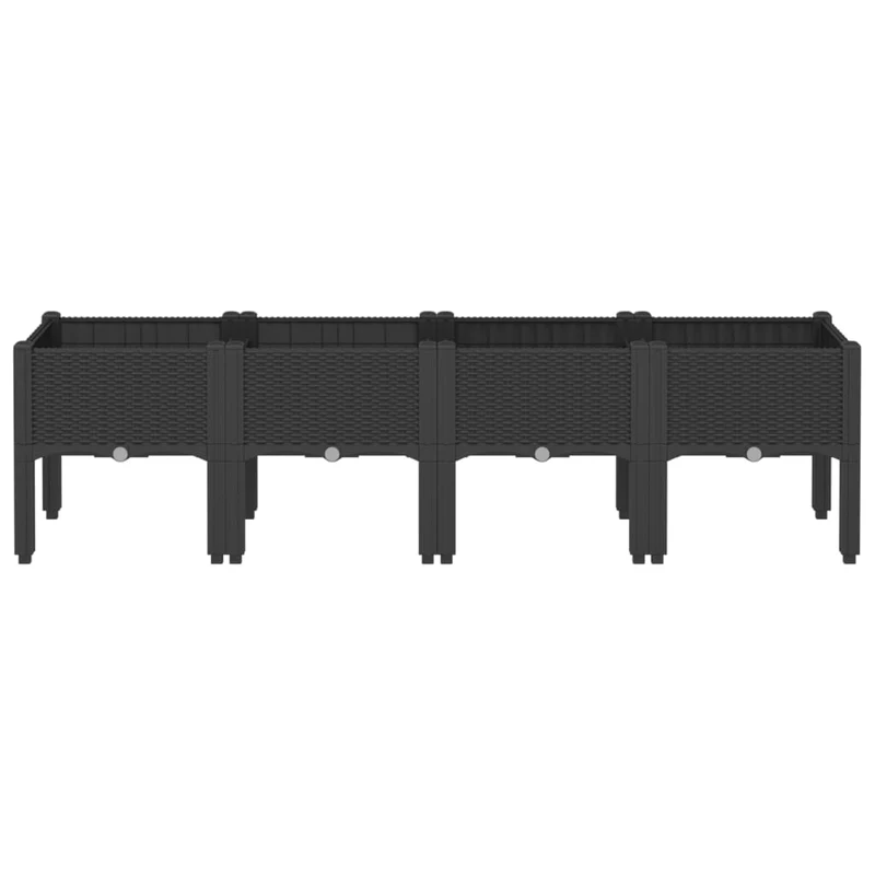 Jardinera Con Patas Pp Negro 160x40x42 Cm