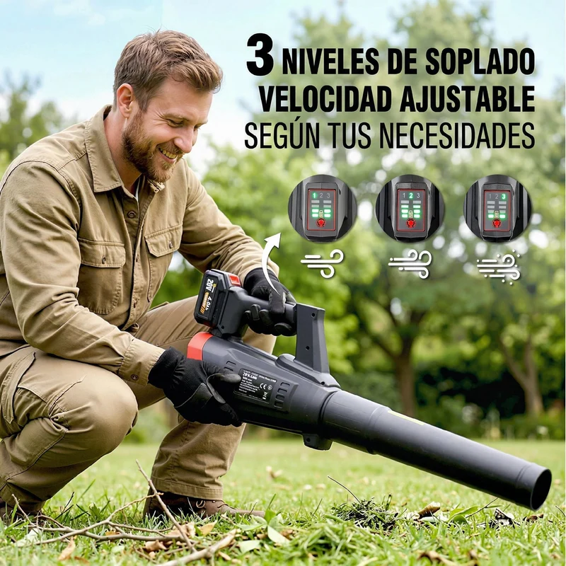 Outsunny Soplador De Hojas Sin Cable 18v Con 2 Baterías 4.0ah Y Cargador Negro