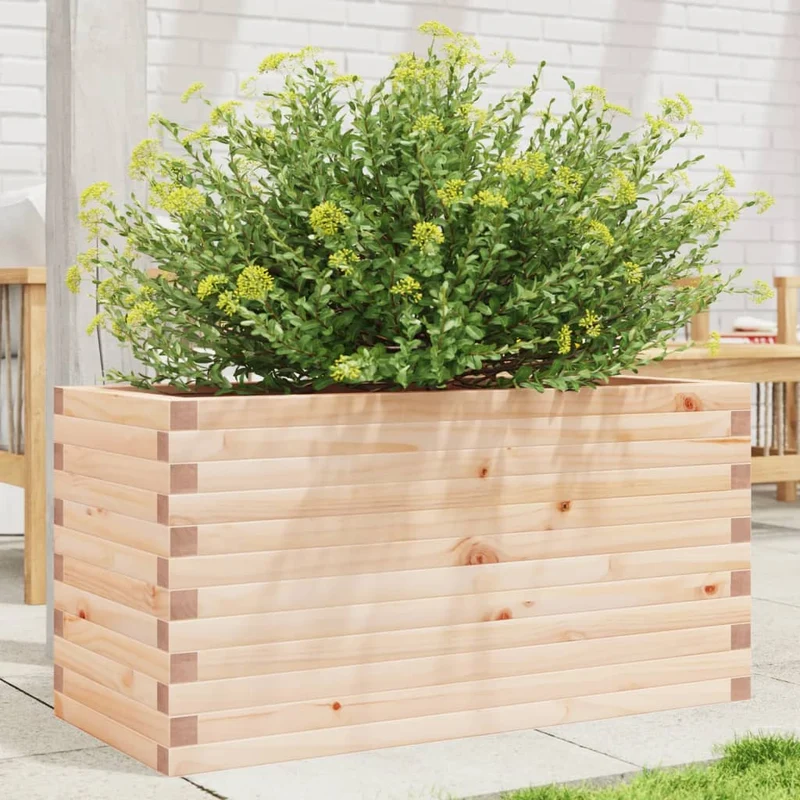 Jardinera De Madera Maciza De Pino 90x40x45,5 Cm