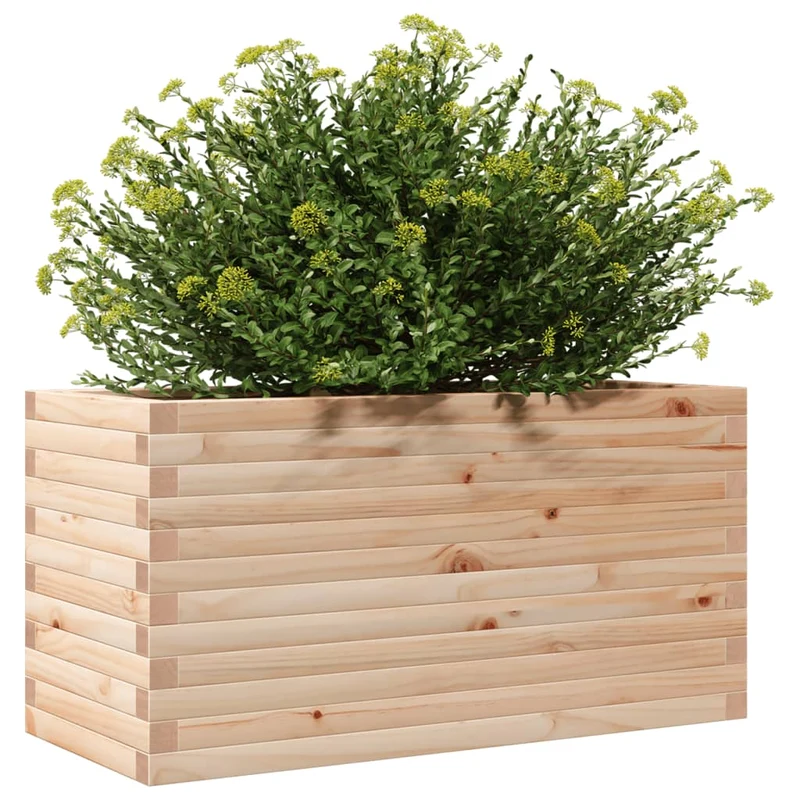 Jardinera De Madera Maciza De Pino 90x40x45,5 Cm