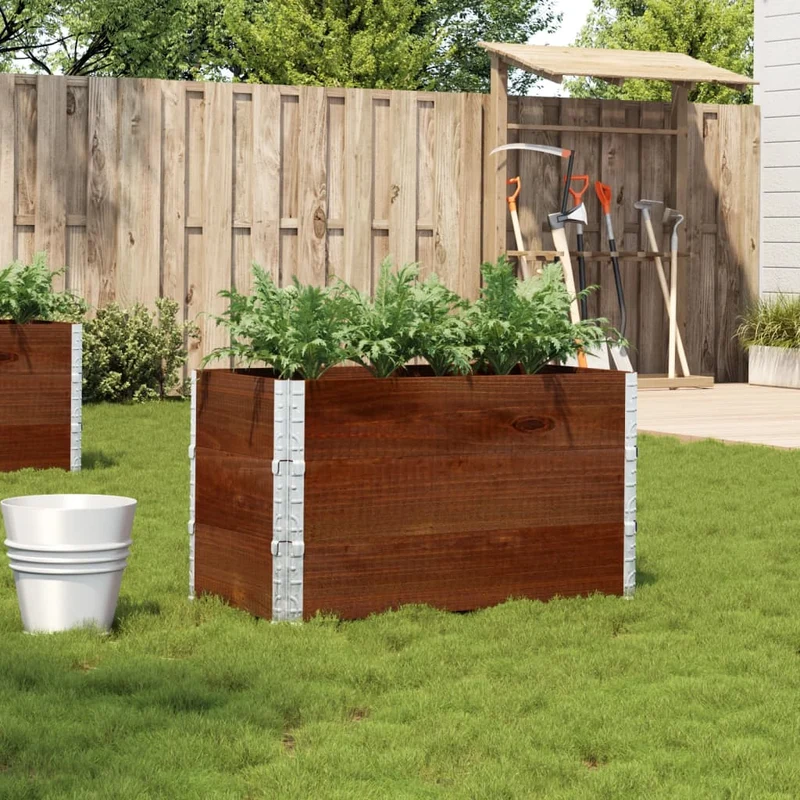 Jardinera De Madera Maciza De Pino Marrón 100x50 Cm