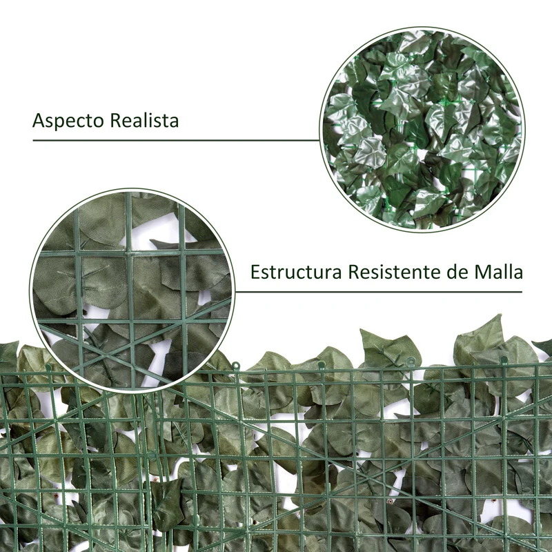 Outsunny Seto Artificial Ocultación Jardín 2,4x1 M Para Terraza Balcón Exterior