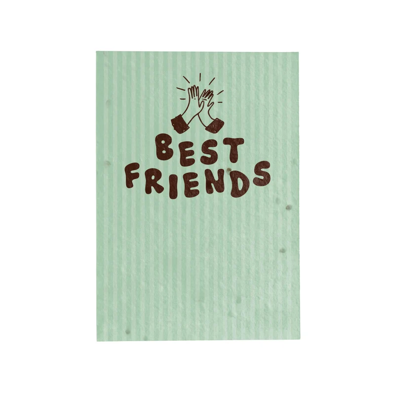 Postal Plantable Best Friends Con Semillas De Tomate – Papel De Algodón Reciclado - Resetea