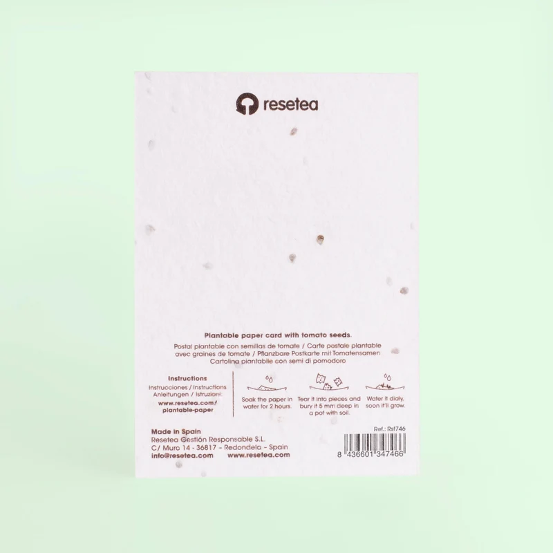 Postal Plantable Best Friends Con Semillas De Tomate – Papel De Algodón Reciclado - Resetea