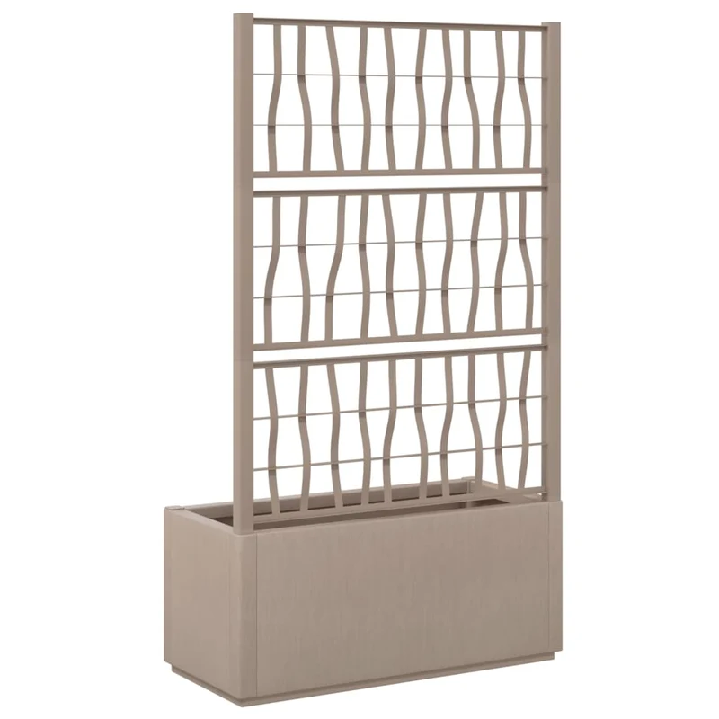Jardinera Con Enrejado Pp Marrón Claro 80x36x140 Cm