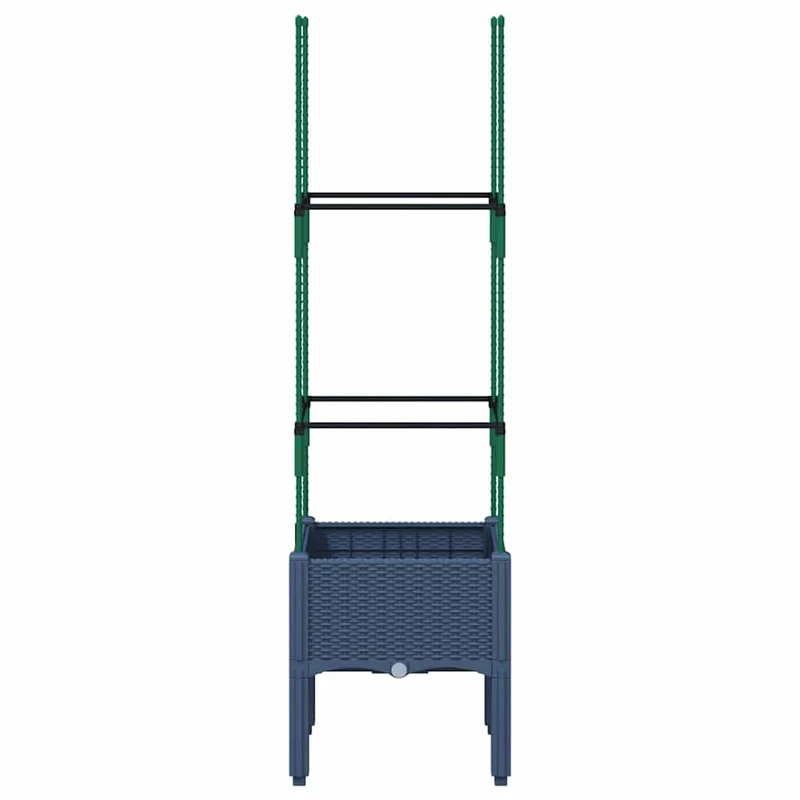 Jardinera Con Enrejado Pp Azul Gris 40x40x142,5 Cm
