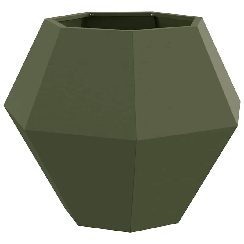 Jardinera 2 Uds. Verde Oliva 75 X 75 X 60 Cm Acero