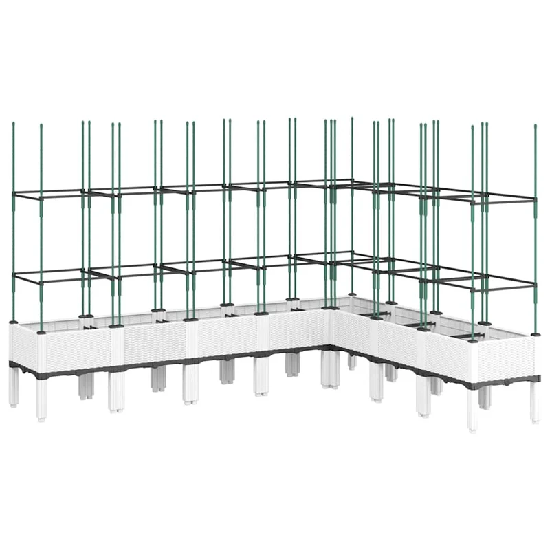 Jardinera Con Enrejado Pp Blanco 200x160x142,5 Cm