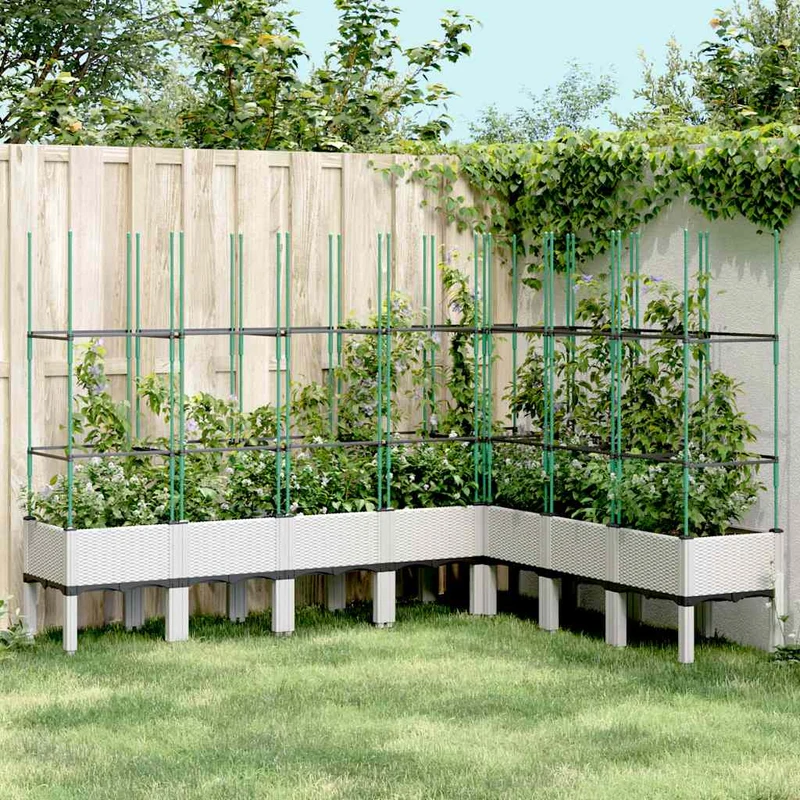 Jardinera Con Enrejado Pp Blanco 200x160x142,5 Cm