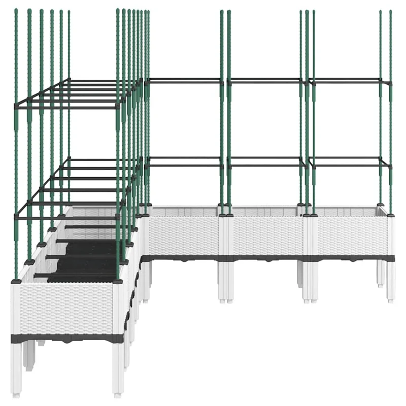 Jardinera Con Enrejado Pp Blanco 200x160x142,5 Cm