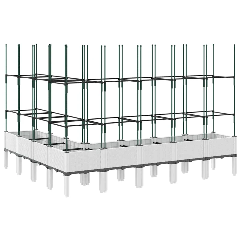 Jardinera Con Enrejado Pp Blanco 200x160x142,5 Cm