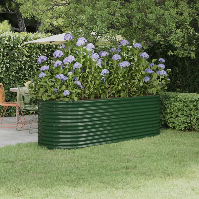 Jardinera Arriate Acero Galvanizado Verde 224x80x68 Cm