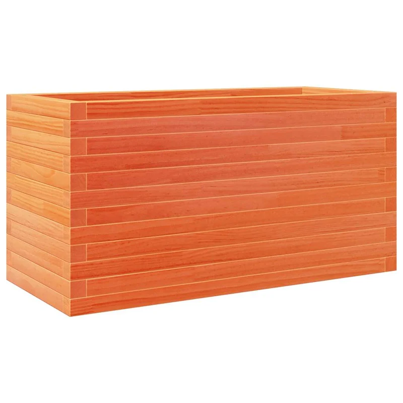 Jardinera De Madera Maciza De Pino Marrón Cera 90x40x45,5 Cm