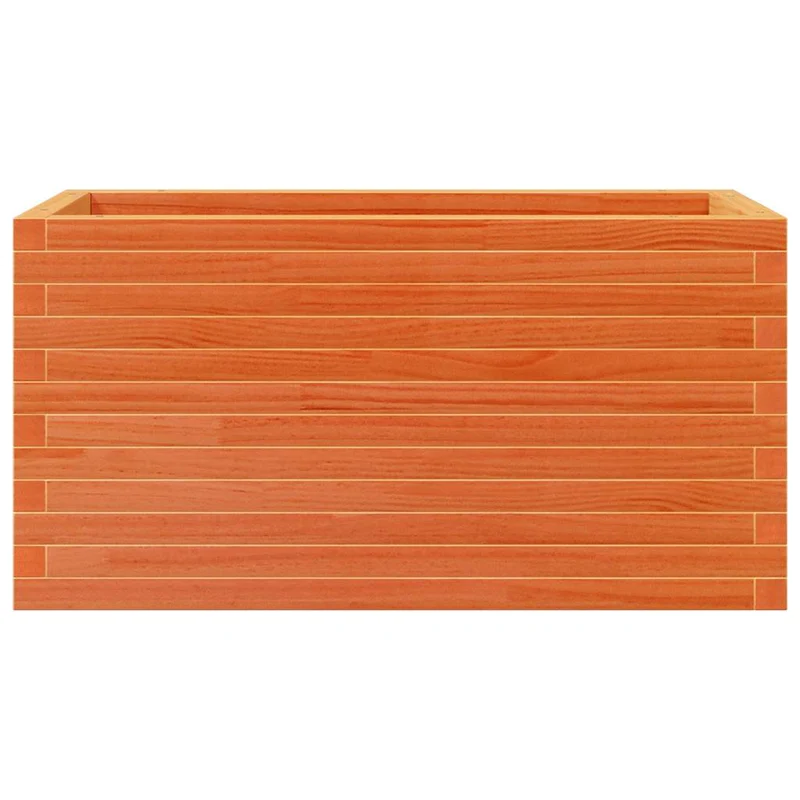 Jardinera De Madera Maciza De Pino Marrón Cera 90x40x45,5 Cm