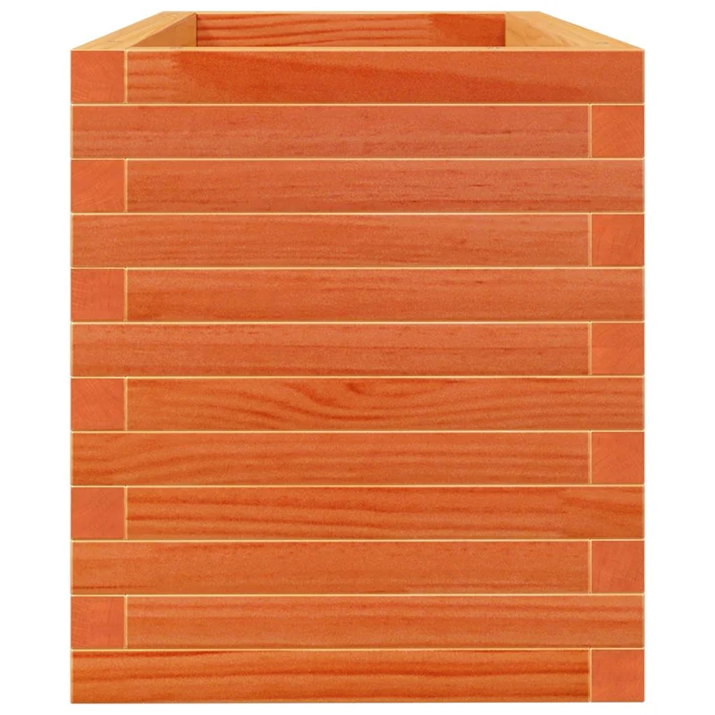 Jardinera De Madera Maciza De Pino Marrón Cera 90x40x45,5 Cm