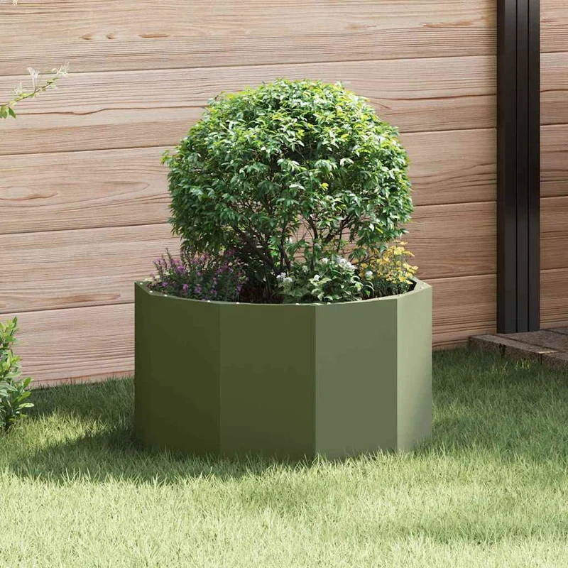 Jardinera Verde Oliva 60 X 60 X 35 Cm Acero