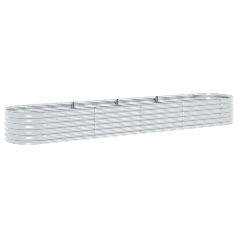 Arriate De Acero Galvanizado Plateado 400x80x44 Cm