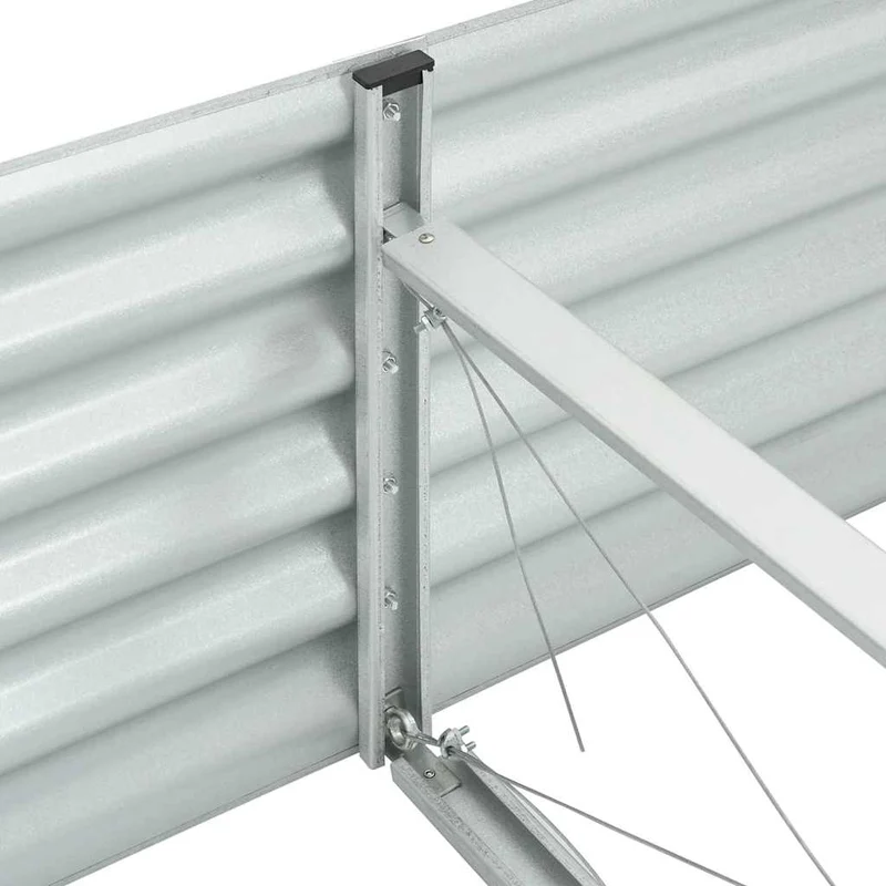 Arriate De Acero Galvanizado Plateado 400x80x44 Cm