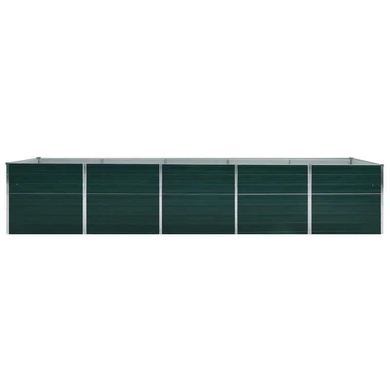 Arriate De Jardín De Acero Galvanizado Verde 400x80x77 Cm